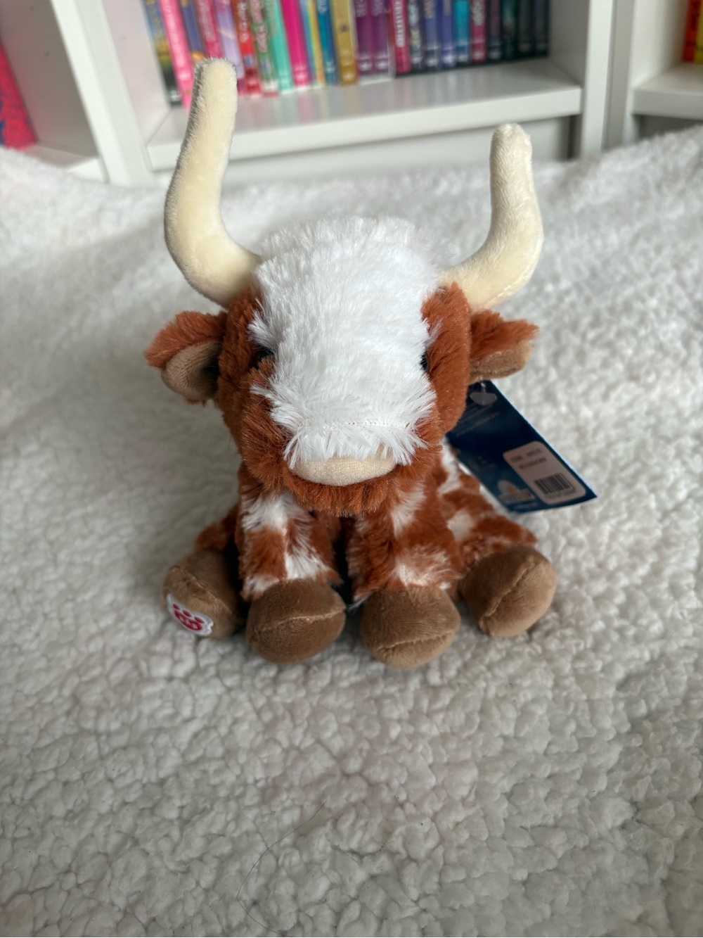 Build-A-Bear Mini Beans Brown & White Highland Cow Plush